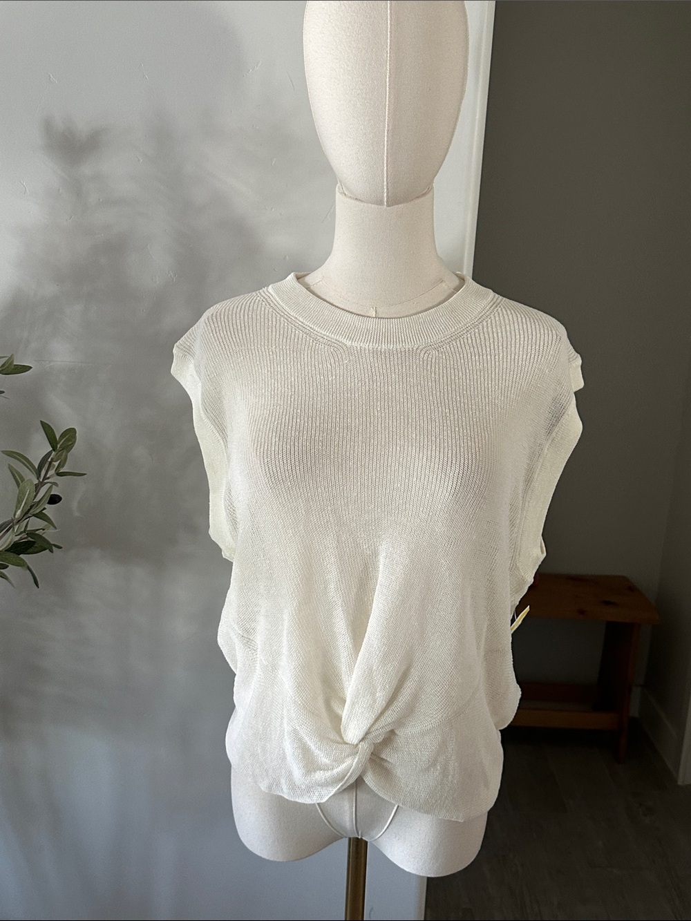 Veronica Beard Kellen Ivory Linen Blend Tank New! - Picture 10 of 14
